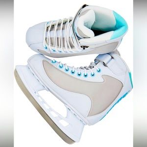 🤩⛸ Roces RSK 2 Hockey Ice Skates Wide US 7 8 9 EU 39 40 Blue White Grey Womens